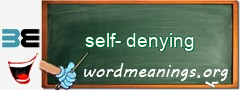 WordMeaning blackboard for self-denying